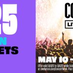 $25 All-In Tickets. Concert Week. Live Nation. May 10-May16. Offer valid 5/10/23 to 5/16/23 while tickets last for select events as listed at livenation.com/concert week. Plus taxes where applicable.