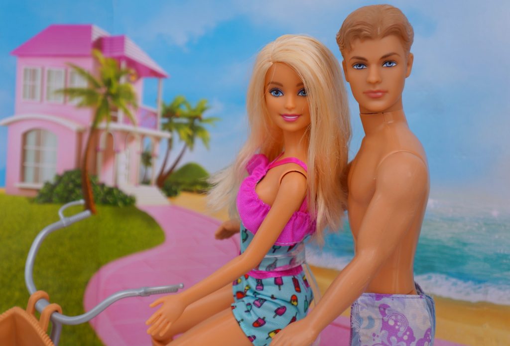 Bahia, Brazil - October 11, 2019. Barbie and Ken at Barbie's house. Summer concept